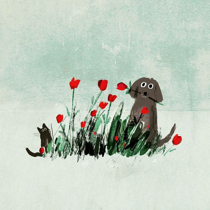 Artist Perfectly Captures The Chaos, Charm, And Strange Logic Of Dogs In These 30 Illustrations