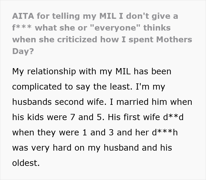 MIL Criticizes Son’s 2nd Wife For Celebrating Mother’s Day With Bio Kids Despite Stepkids’ Coldness