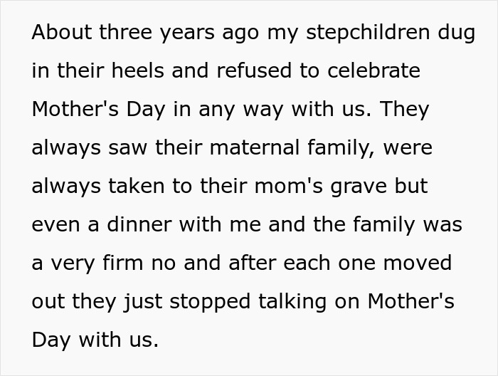 MIL Criticizes Son’s 2nd Wife For Celebrating Mother’s Day With Bio Kids Despite Stepkids’ Coldness