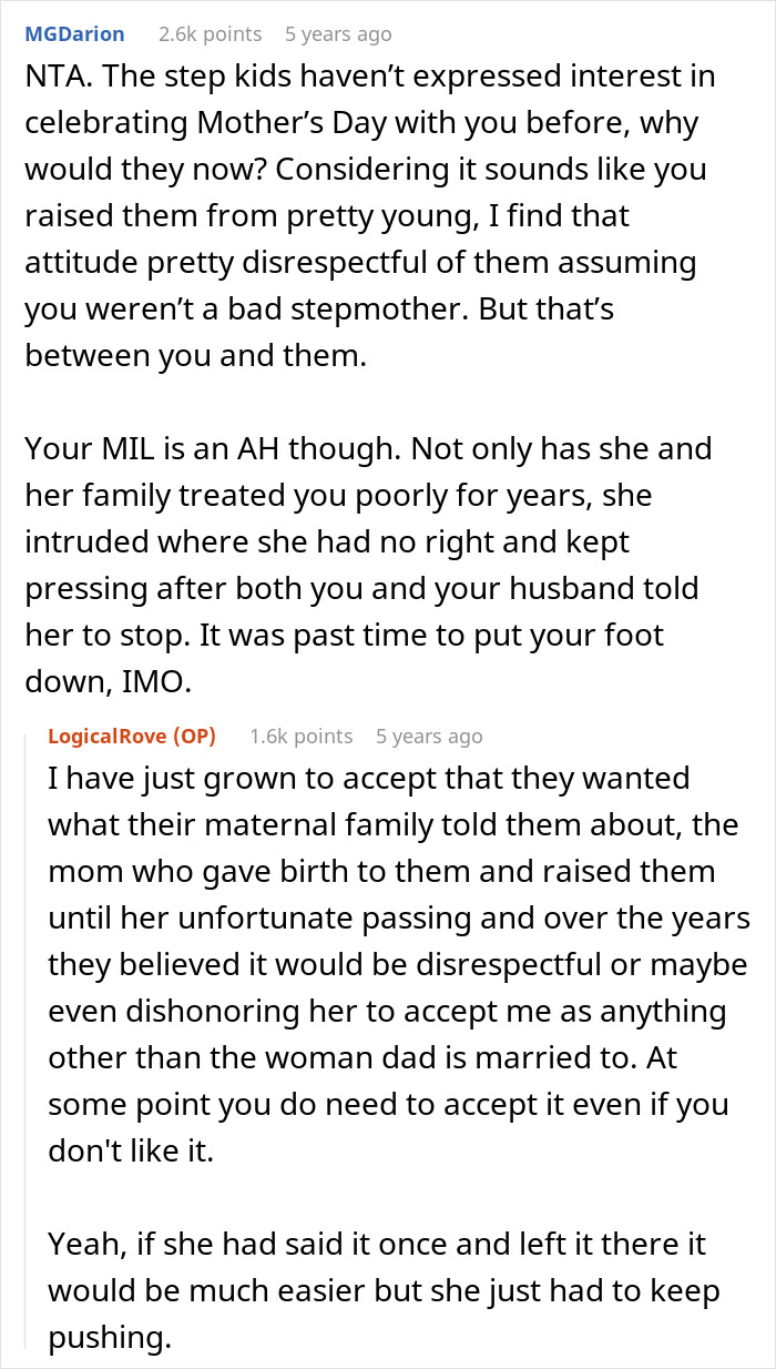 MIL Criticizes Son’s 2nd Wife For Celebrating Mother’s Day With Bio Kids Despite Stepkids’ Coldness