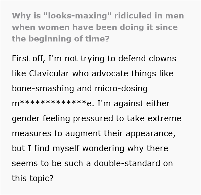 Man Thinks He&rsquo;s Exposed A Massive Beauty Double Standard, The Internet Quickly Disagrees