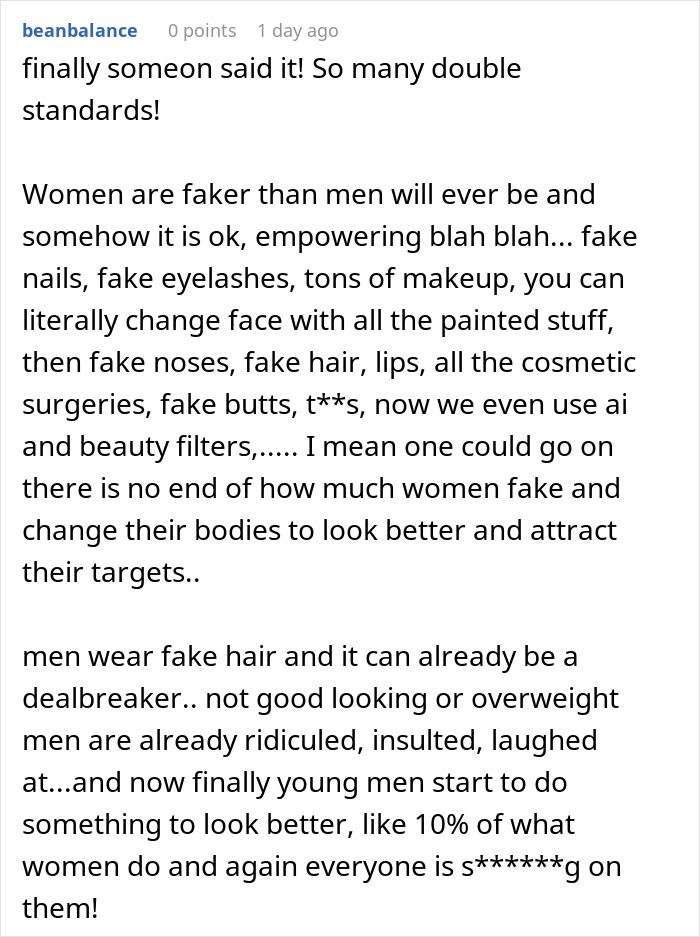 Man Thinks He&rsquo;s Exposed A Massive Beauty Double Standard, The Internet Quickly Disagrees