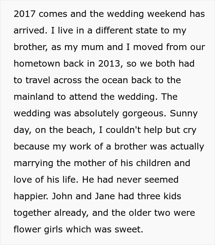 Woman Upset She Gets Ignored At Stepbrother’s Wedding When She Tried So Hard To Be The Center Of Attention