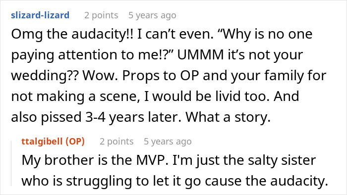 Woman Upset She Gets Ignored At Stepbrother’s Wedding When She Tried So Hard To Be The Center Of Attention