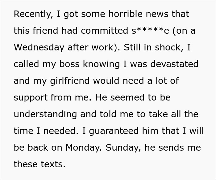 “Don’t Let Yourself Get Emotional”: Boss Messages To Grieving Employee Enrages People “Don’t Let Yourself Get Emotional”: Boss Messages To Grieving Employee Enrages People