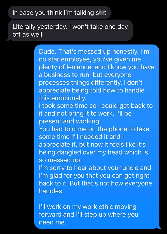 “Don’t Let Yourself Get Emotional”: Boss Messages To Grieving Employee Enrages People “Don’t Let Yourself Get Emotional”: Boss Messages To Grieving Employee Enrages People