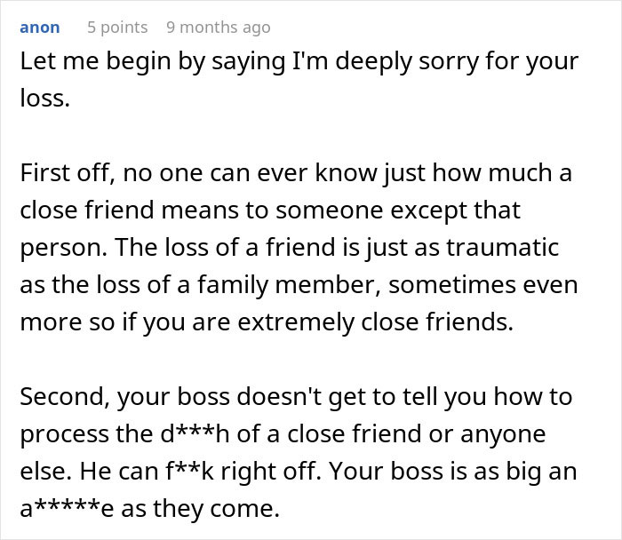 “Don’t Let Yourself Get Emotional”: Boss Messages To Grieving Employee Enrages People “Don’t Let Yourself Get Emotional”: Boss Messages To Grieving Employee Enrages People