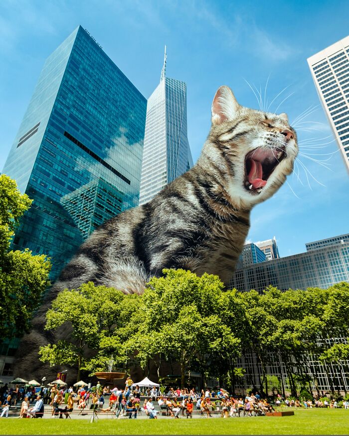Artist Imagines Surreal Parallel Universe Where Giant Cats Reign, And Here Are 30 New Pieces Artist Imagines Surreal Parallel Universe Where Giant Cats Reign, And Here Are 30 New Pieces