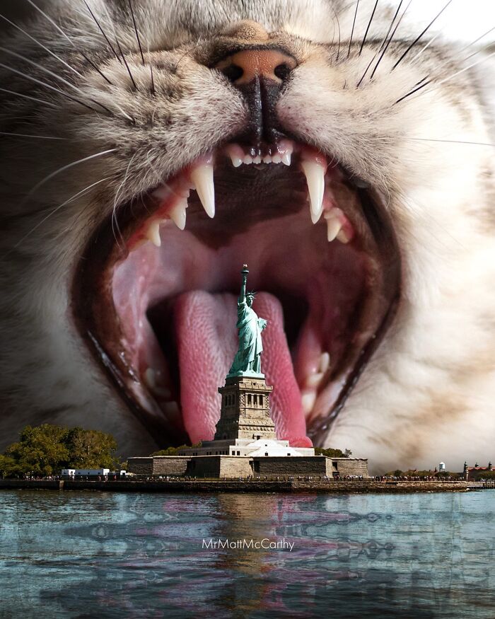 Artist Imagines Surreal Parallel Universe Where Giant Cats Reign, And Here Are 30 New Pieces Artist Imagines Surreal Parallel Universe Where Giant Cats Reign, And Here Are 30 New Pieces