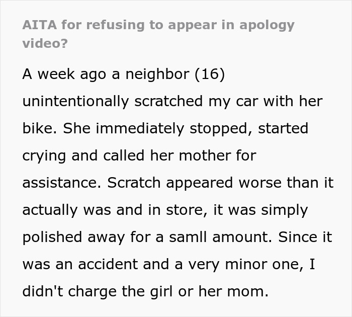 Entitled Mom Stages Daughter’s Apology To Neighbor For Social Media, Livid As He Refuses To Be In It