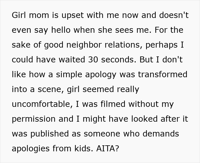 Entitled Mom Stages Daughter’s Apology To Neighbor For Social Media, Livid As He Refuses To Be In It