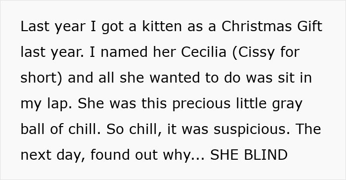 Woman Thinks Her Blind Cat Is Being Annoying, Realizes She Was Trying To Signal A Serious Problem Woman Thinks Her Blind Cat Is Being Annoying, Realizes She Was Trying To Signal A Serious Problem