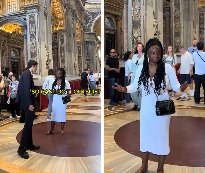 Awkward Video Shows Woman Refusing To Stop Singing At The Vatican After Multiple Security Guards Ask Her To Leave