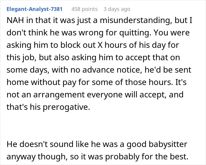 Guy Babysits For Sis Half A Day Then Demands Full-Day Pay, Turns A Family Favor Into A Family Feud