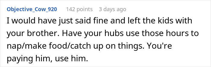Guy Babysits For Sis Half A Day Then Demands Full-Day Pay, Turns A Family Favor Into A Family Feud