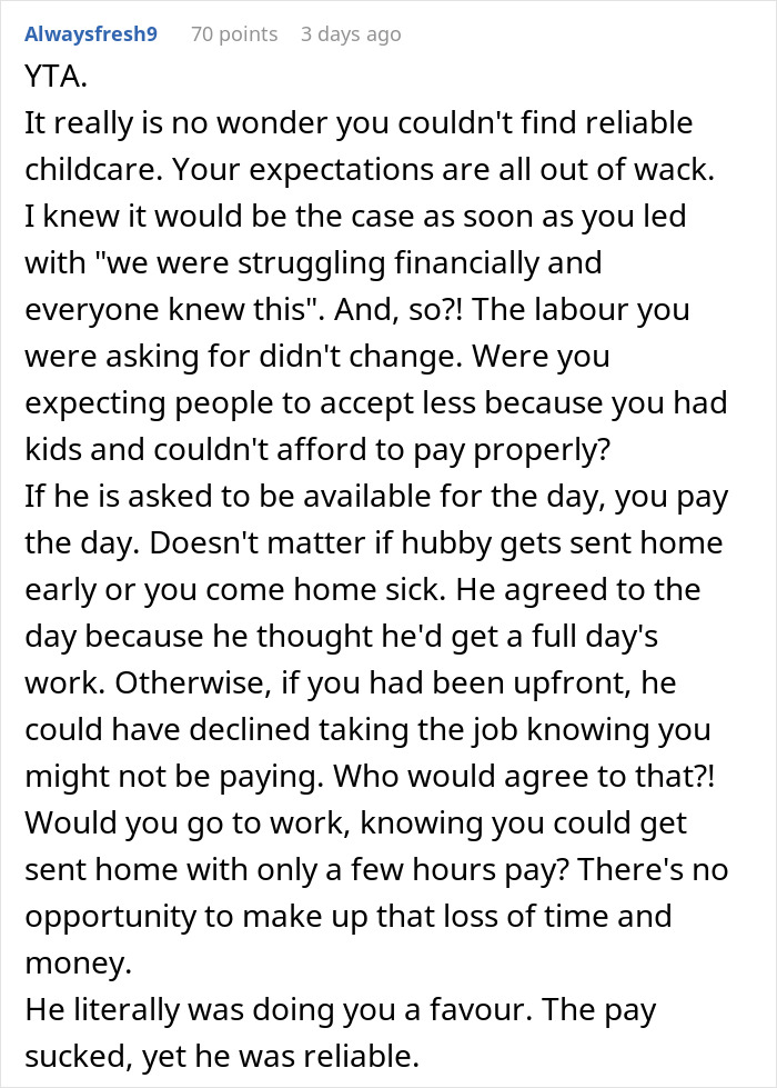 Guy Babysits For Sis Half A Day Then Demands Full-Day Pay, Turns A Family Favor Into A Family Feud