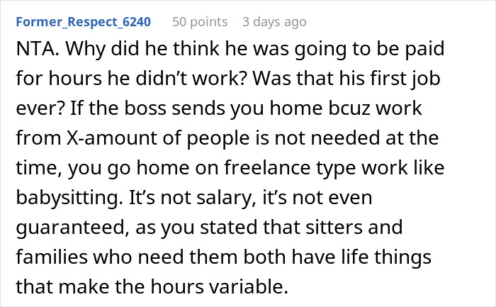 Guy Babysits For Sis Half A Day Then Demands Full-Day Pay, Turns A Family Favor Into A Family Feud