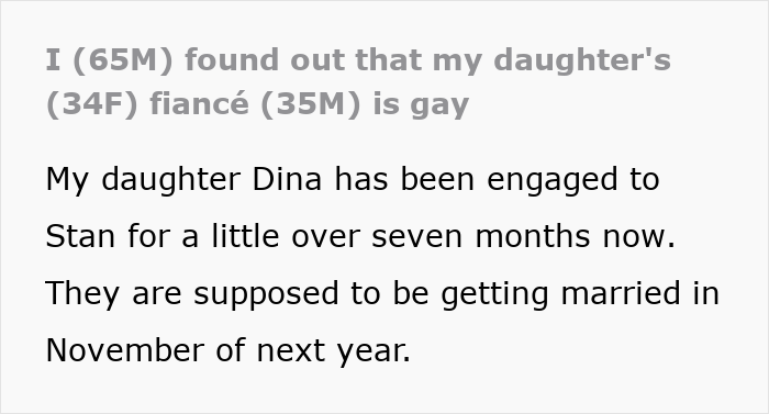 Guy Finds Out That Daughter’s Fiancé Dated Men Before, She’s Mad As He Wants Her To Sign A Prenup Guy Finds Out That Daughter’s Fiancé Dated Men Before, She’s Mad As He Wants Her To Sign A Prenup