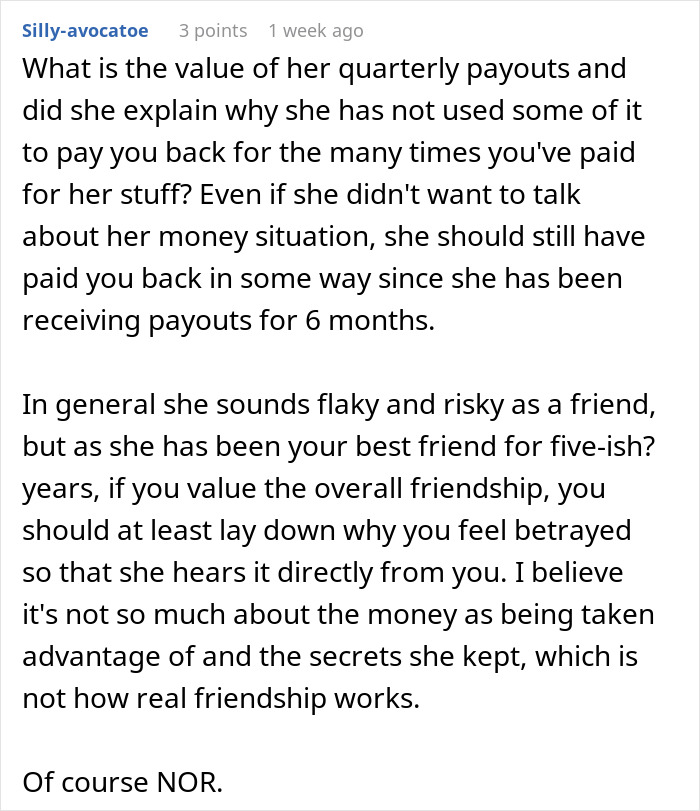 Woman Spends Years Financially Supporting Her “Broke” Best Friend, Learns A Shocking Secret Woman Spends Years Financially Supporting Her “Broke” Best Friend, Learns A Shocking Secret