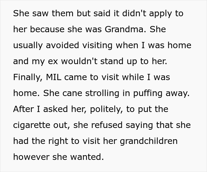 Man Removes MIL From His Home For Smoking Near His Allergic Child And She Tries To Have Him Arrested Man Removes MIL From His Home For Smoking Near His Allergic Child And She Tries To Have Him Arrested