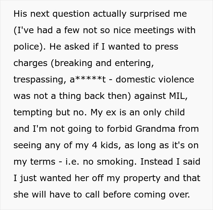 Man Removes MIL From His Home For Smoking Near His Allergic Child And She Tries To Have Him Arrested Man Removes MIL From His Home For Smoking Near His Allergic Child And She Tries To Have Him Arrested