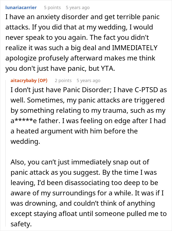 Man Suffers A Panic Attack During A Wedding, Bride Isn’t Happy About It