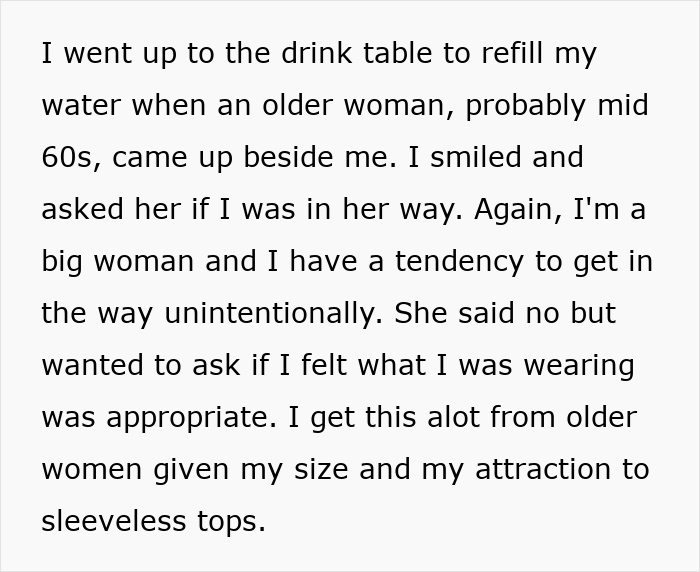 Guest Shamed Over Sleeveless Top And “White” Outfit Gets Unexpected Revenge