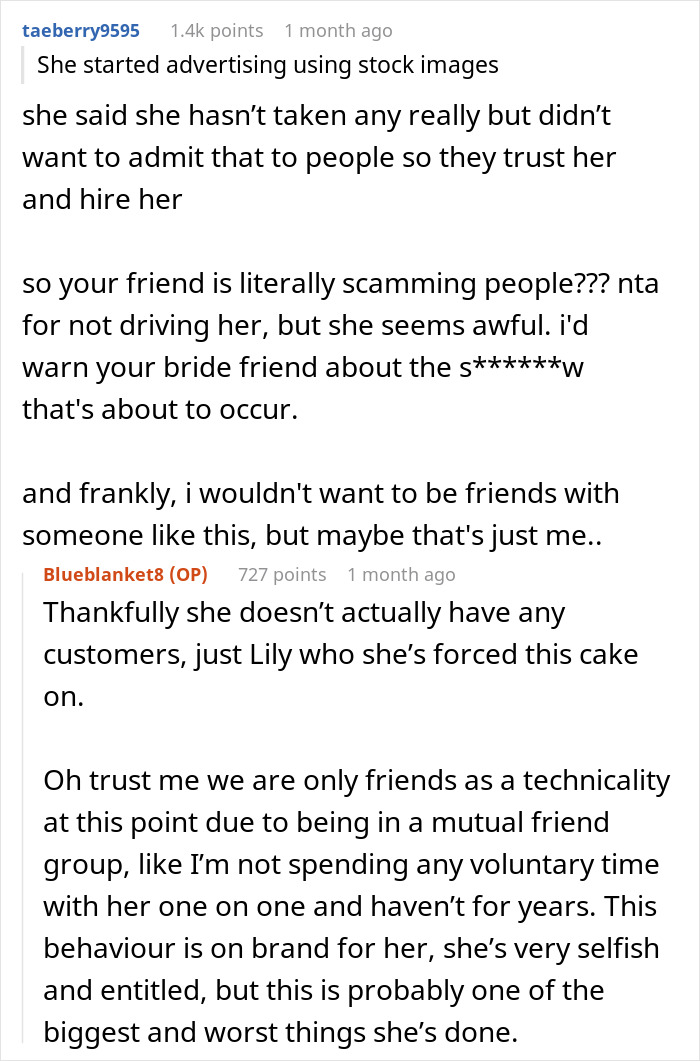 Wedding Cake Drama Ruins Friendship: “Started Advertising Using Stock Images”