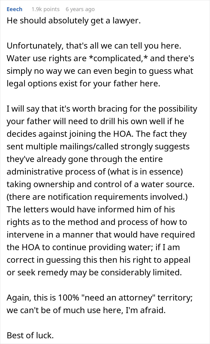 Man Threatened To Lose Access To Water If He Didn&rsquo;t Join The HOA, Finds Out It&rsquo;s A Scam