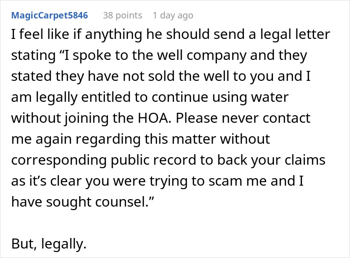 Man Threatened To Lose Access To Water If He Didn&rsquo;t Join The HOA, Finds Out It&rsquo;s A Scam
