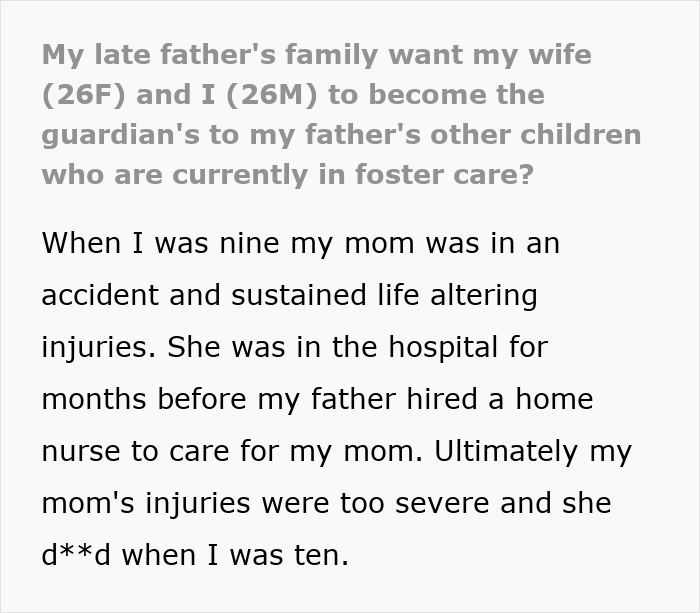 26YO Refuses To Take In Half Siblings After Father Had Them From Affair With Late Wife’s Nurse 26YO Refuses To Take In Half Siblings After Father Had Them From Affair With Late Wife’s Nurse