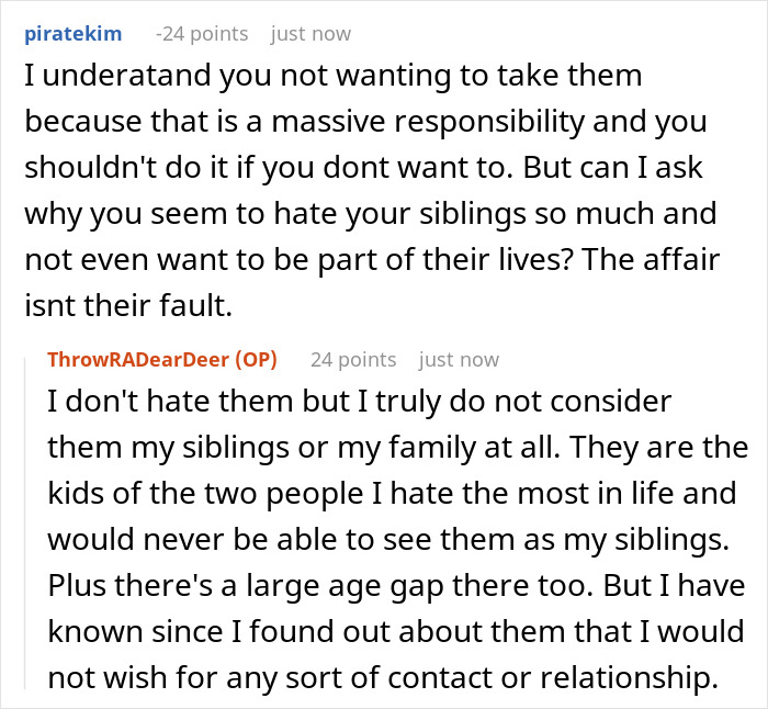 26YO Refuses To Take In Half Siblings After Father Had Them From Affair With Late Wife’s Nurse 26YO Refuses To Take In Half Siblings After Father Had Them From Affair With Late Wife’s Nurse