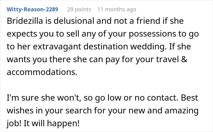 Broke Woman Tells Bride She Can No Longer Afford Her Destination Wedding, Her Response Floors Her