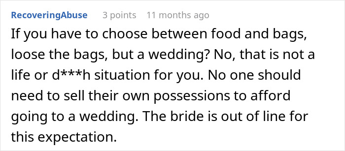 Broke Woman Tells Bride She Can No Longer Afford Her Destination Wedding, Her Response Floors Her