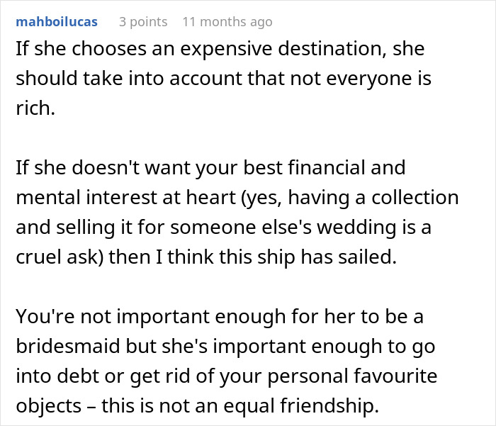 Broke Woman Tells Bride She Can No Longer Afford Her Destination Wedding, Her Response Floors Her