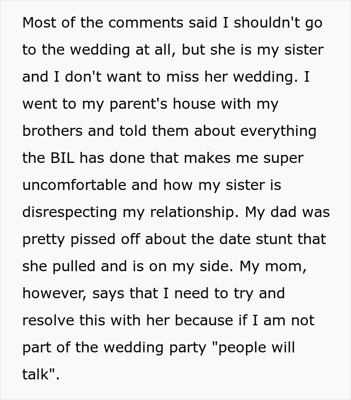 Woman Allows Creepy BIL To Hit On Sister Just So Her Fiancé Likes Her Better Woman Allows Creepy BIL To Hit On Sister Just So Her Fiancé Likes Her Better