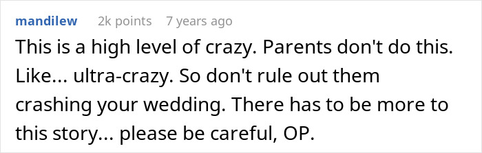 Woman Discovers Her Mom&rsquo;s Secret Plans For Her Wedding Day, Cuts Off Every Family Member Involved