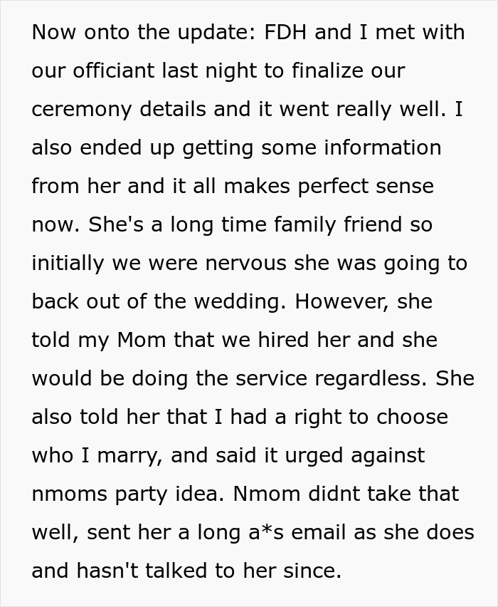 Woman Discovers Her Mom&rsquo;s Secret Plans For Her Wedding Day, Cuts Off Every Family Member Involved