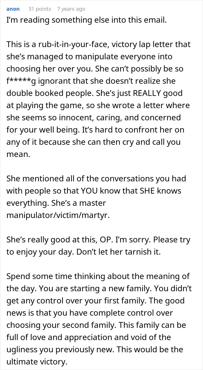 Woman Discovers Her Mom&rsquo;s Secret Plans For Her Wedding Day, Cuts Off Every Family Member Involved