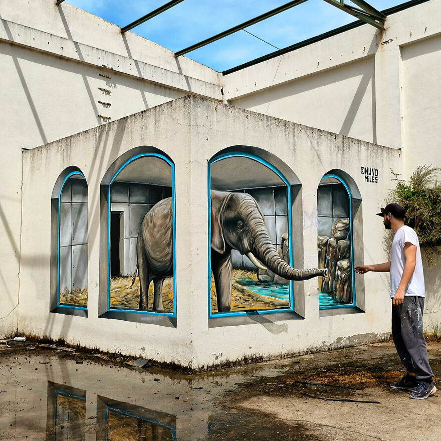 29 Street Art Transformations By Nuno Miles That Turn Buildings Into Hyperrealistic Art 29 Street Art Transformations By Nuno Miles That Turn Buildings Into Hyperrealistic Art