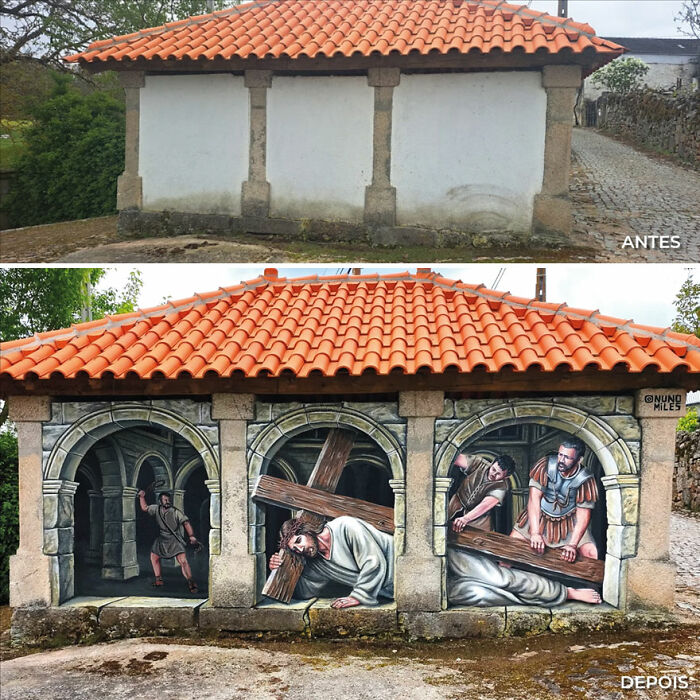 29 Street Art Transformations By Nuno Miles That Turn Buildings Into Hyperrealistic Art 29 Street Art Transformations By Nuno Miles That Turn Buildings Into Hyperrealistic Art