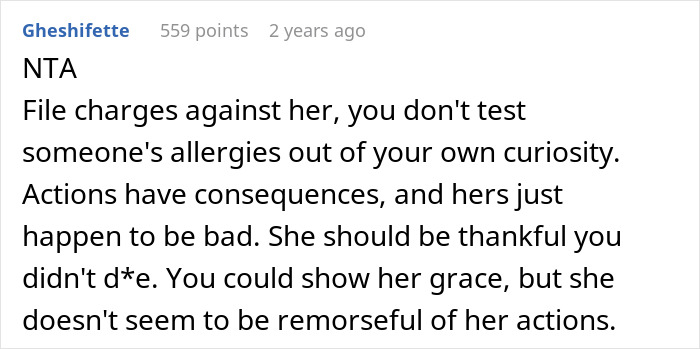 Sister Thinks Woman’s Allergy Is A Lie, Her “Test” Gets Her Arrested Sister Thinks Woman’s Allergy Is A Lie, Her “Test” Gets Her Arrested