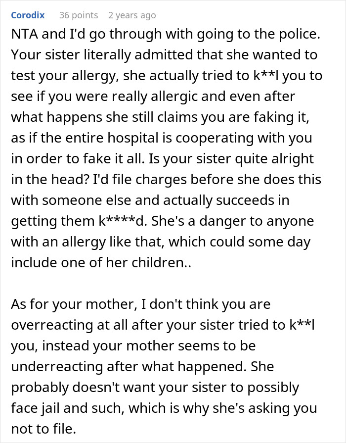 Sister Thinks Woman’s Allergy Is A Lie, Her “Test” Gets Her Arrested Sister Thinks Woman’s Allergy Is A Lie, Her “Test” Gets Her Arrested