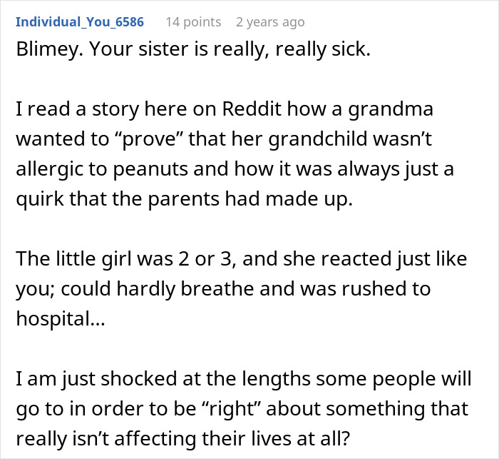 Sister Thinks Woman’s Allergy Is A Lie, Her “Test” Gets Her Arrested Sister Thinks Woman’s Allergy Is A Lie, Her “Test” Gets Her Arrested