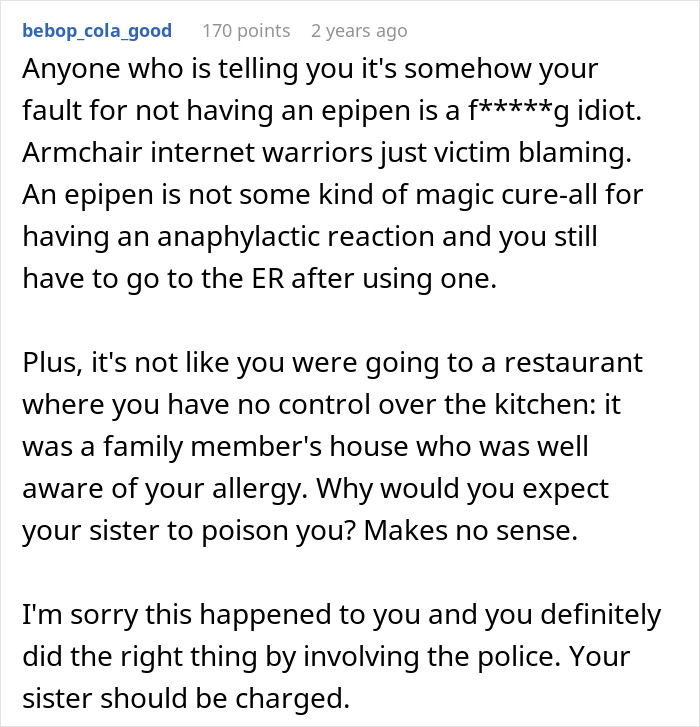 Sister Thinks Woman’s Allergy Is A Lie, Her “Test” Gets Her Arrested Sister Thinks Woman’s Allergy Is A Lie, Her “Test” Gets Her Arrested