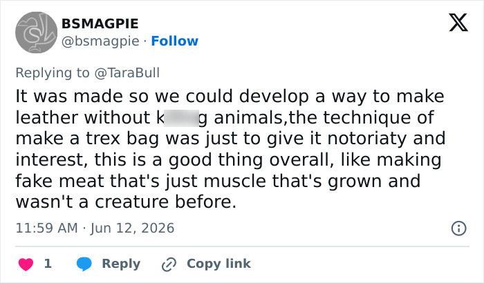 A Fashion Label Claims To Have Lab-Grown A “T-Rex Leather” Handbag But Now They Can’t Find Anyone To Buy It A Fashion Label Claims To Have Lab-Grown A “T-Rex Leather” Handbag But Now They Can’t Find Anyone To Buy It