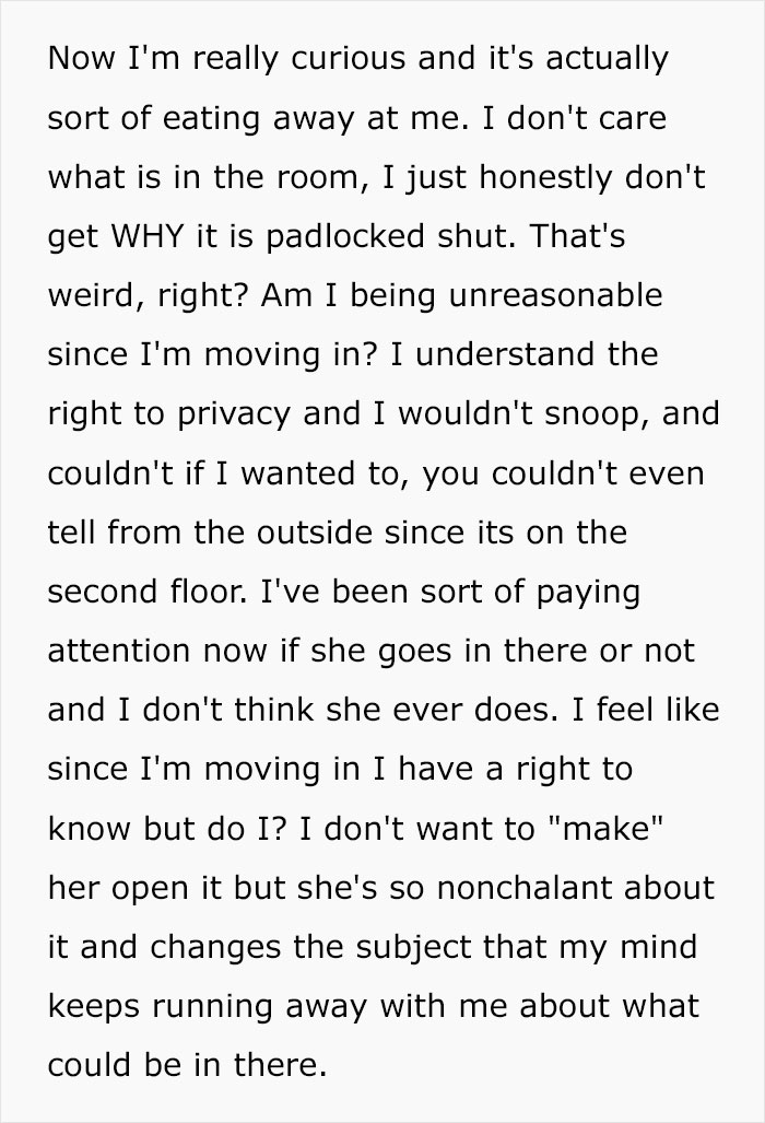 Man Reveals The Disturbing Reason His Girlfriend Keeps A Locked Padlock On Her Spare Bedroom Man Reveals The Disturbing Reason His Girlfriend Keeps A Locked Padlock On Her Spare Bedroom