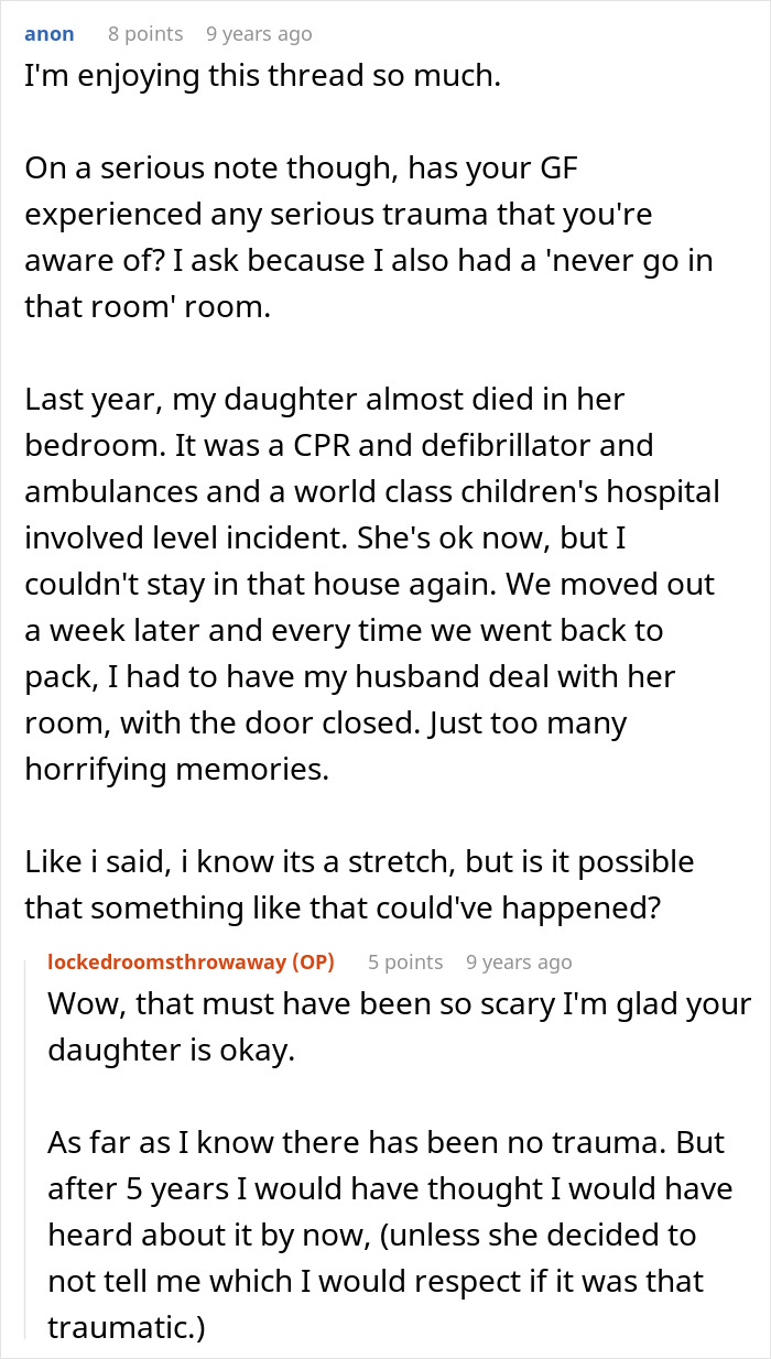 Man Reveals The Disturbing Reason His Girlfriend Keeps A Locked Padlock On Her Spare Bedroom Man Reveals The Disturbing Reason His Girlfriend Keeps A Locked Padlock On Her Spare Bedroom