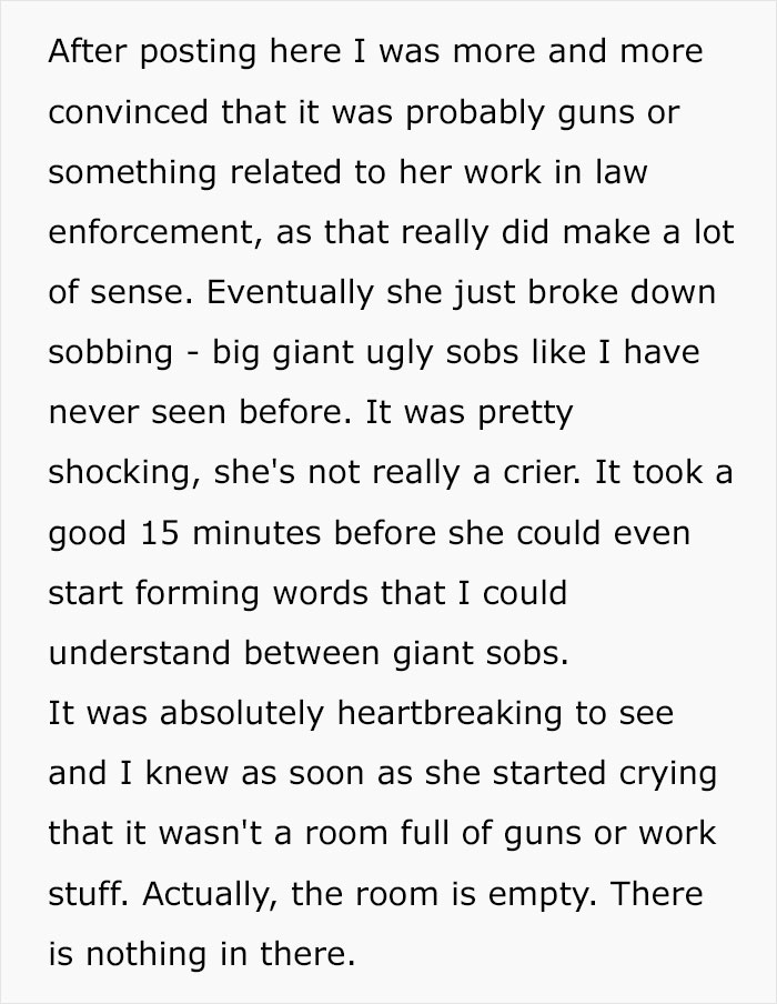 Man Reveals The Disturbing Reason His Girlfriend Keeps A Locked Padlock On Her Spare Bedroom Man Reveals The Disturbing Reason His Girlfriend Keeps A Locked Padlock On Her Spare Bedroom