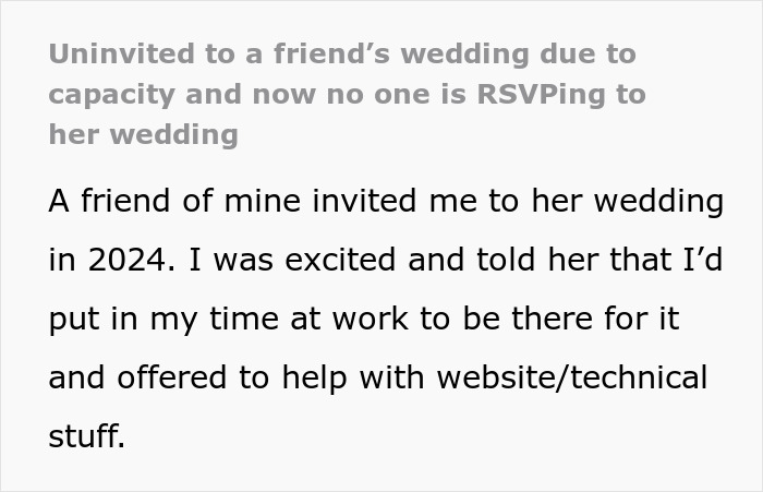 Bride Drops Friend From Wedding To Make Room For Others, It Doesn’t Go As Planned Bride Drops Friend From Wedding To Make Room For Others, It Doesn’t Go As Planned